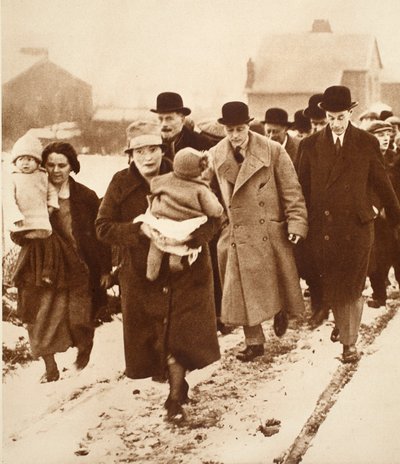 King Edward VIII Walking Through the Snow at Winlaton by English Photographer